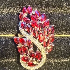 Elegant Garnet Cocktail Ring The Peacock